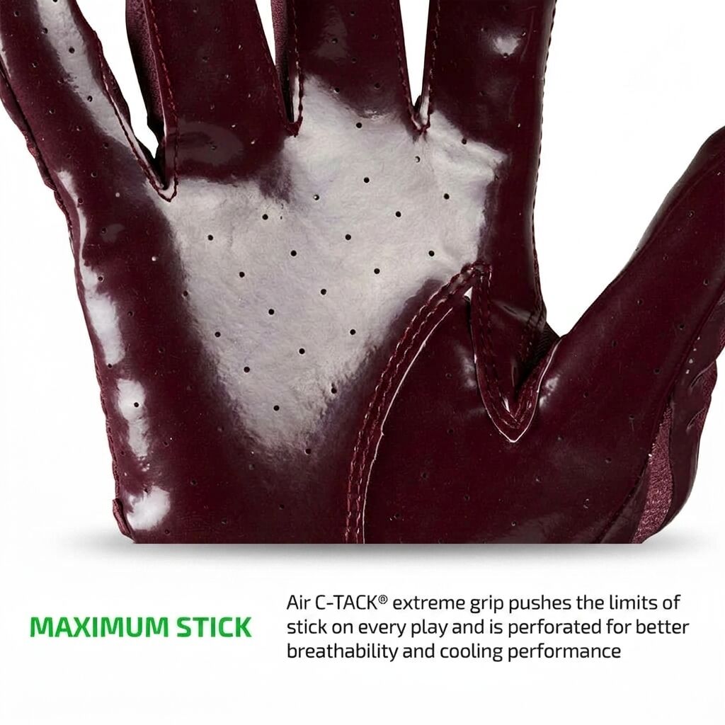Custom Logo Printed Winter Non Slip Comfortable Football Receiver Gloves for Daily Outdoor Use American Football Gloves - Image 4